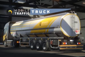 Mobile Traffic Truck - Unity semi truck and tanker trailer Mobile Traffic Truck — Unity low-poly semi truck with tanker trailer in Gley Logistics livery, parked in a hangar